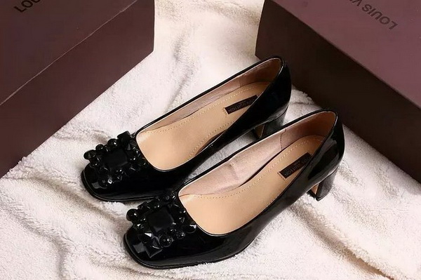 LV Shallow mouth Block heel Shoes Women--010